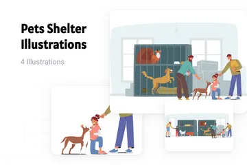 Pets Shelter Illustration Pack