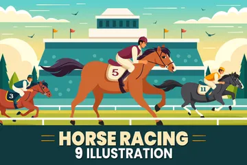 Pferderennen Illustrationspack
