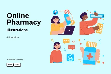 Pharmacie en ligne Pack d'Illustrations