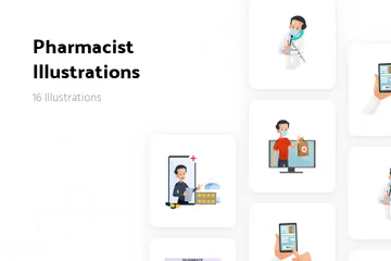 Pharmacien Pack d'Illustrations