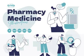 Pharmacy Medicine Illustration Pack