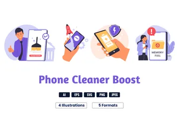 Phone Cleaner Boost Illustration Pack