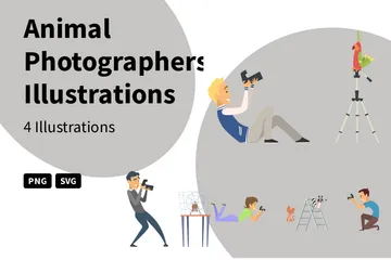 Photographes animaliers Pack d'Illustrations