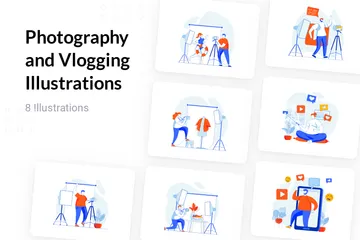 Photography And Vlogging Illustration Pack