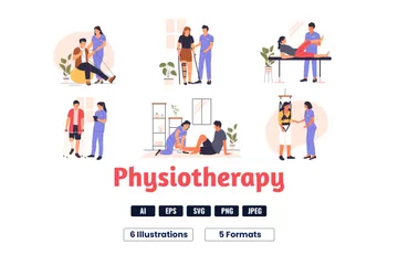 Physiotherapy Rehabilitation Illustration Pack