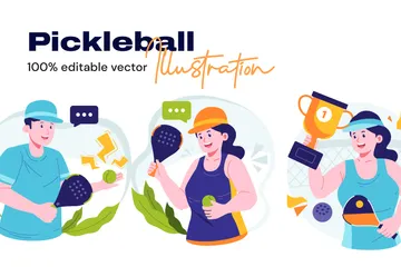 Pickleball Pacote de Ilustrações