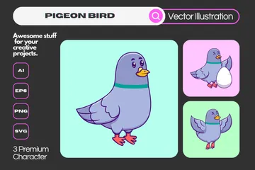 Oiseau pigeon Pack d'Illustrations