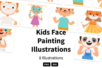 Pintura de cara para niños Paquete de Ilustraciones