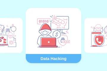 Hackeo de datos Paquete de Ilustraciones