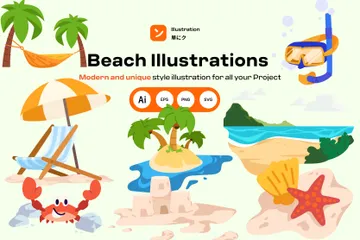 Plage Pack d'Illustrations