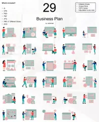 Plan de negocios Paquete de Ilustraciones