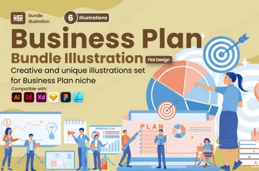 Plan de negocios Paquete de Ilustraciones