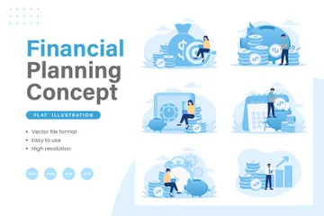 Planejamento financeiro Pacote de Ilustrações
