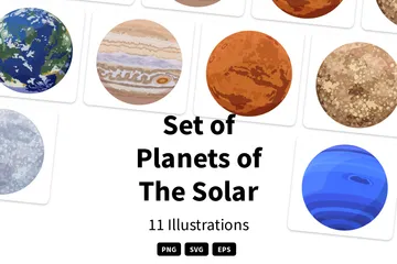 Planetas Solares Pacote de Ilustrações