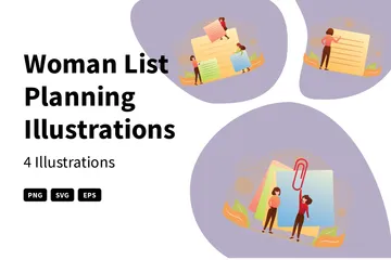 Planificación de listas de mujeres Paquete de Ilustraciones