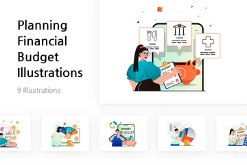 Planning Financial Budget Illustration Pack