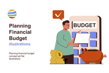Planning Financial Budget Illustration Pack