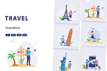 Planning Of Travel And Tourism Illustration Pack