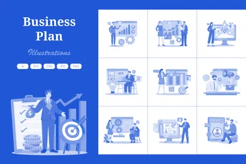 Plano de negócios Pacote de Ilustrações