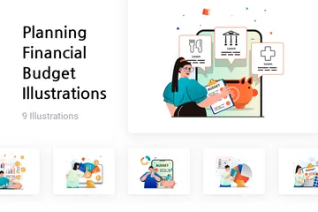 Finanzbudget planen Illustrationspack