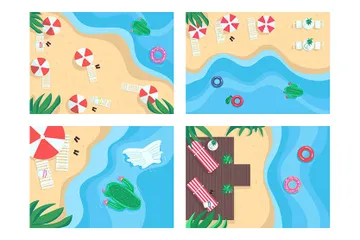 Playas arenosas Paquete de Ilustraciones