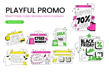 Playful E-commerce Promotions With Discounts And Sales Illustration Pack