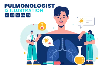 Pneumologue Pack d'Illustrations