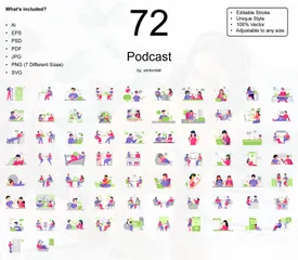 Podcast Pack d'Illustrations