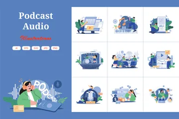 Podcast Audio Illustration Pack