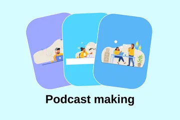 Podcast Making Illustration Pack