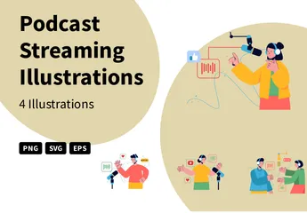 Podcast-Streaming Illustrationspack