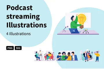 Podcast-Streaming Illustrationspack