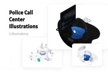 Police Call Center Illustration Pack