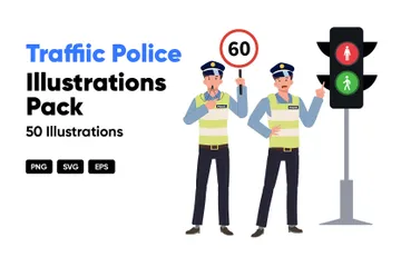 Police de la route Pack d'Illustrations