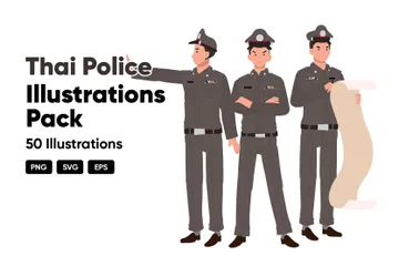 Police thaïlandaise Pack d'Illustrations