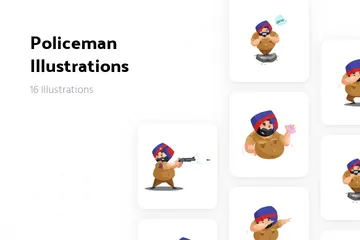 Policeman Illustration Pack