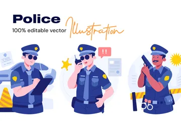 Policía Paquete de Ilustraciones