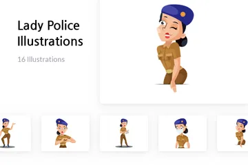Polizistin Illustrationspack
