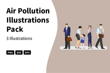 La pollution de l'air Pack d'Illustrations