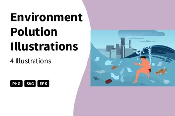 Poluição Ambiental Pacote de Ilustrações