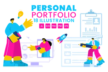 Portefeuille personnel Illustration Pack