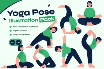 Postura de yoga Paquete de Ilustraciones