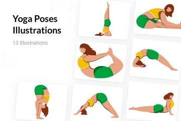 Postures de yoga Pack d'Illustrations