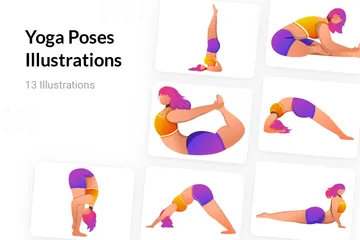 Postures de yoga Pack d'Illustrations