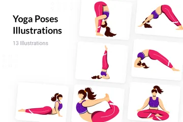 Postures de yoga Pack d'Illustrations