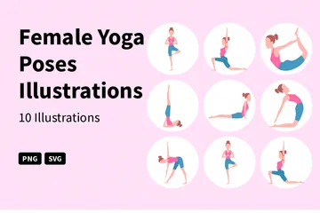 Poses de yoga féminines Pack d'Illustrations