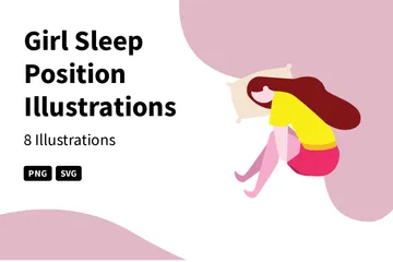 Position de sommeil de la fille Pack d'Illustrations