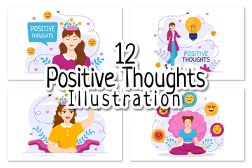 Positive Gedanken Illustrationspack