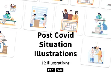 Post Covid Situation Illustration Pack