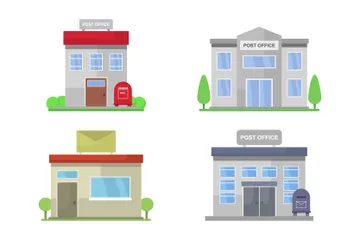 Post Office Buildings Illustration Pack